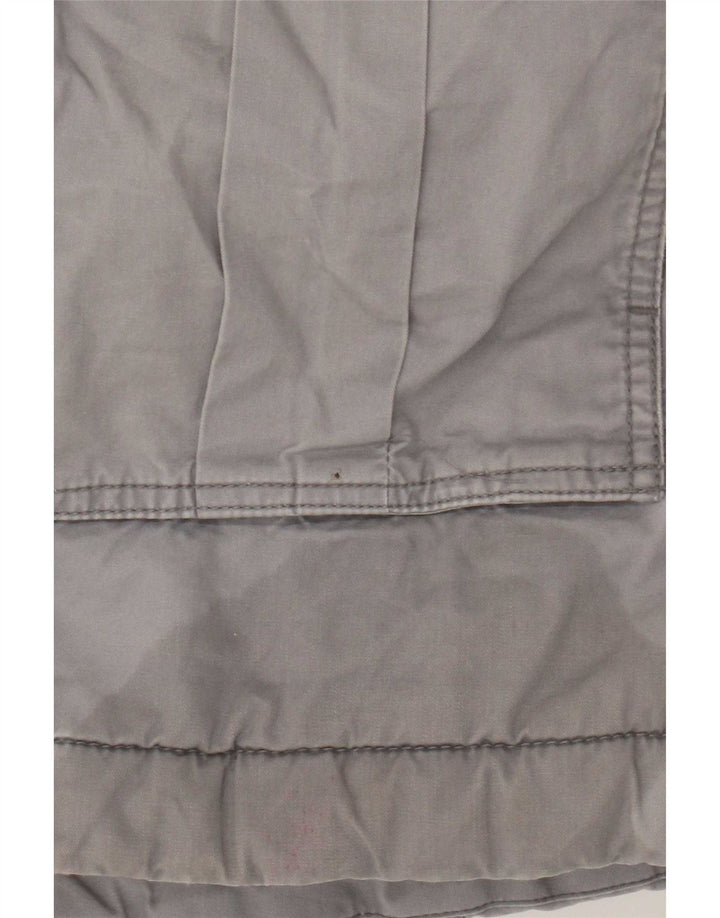Gap Damen-Parkajacke mit Kapuze, UK 10, Größe S, graue Baumwolle