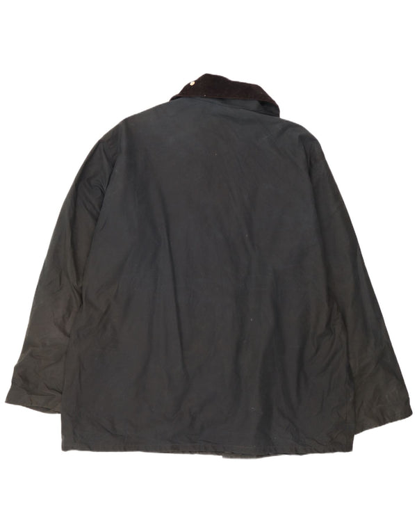 Miller & Simons Herrenjacke aus gewachster Baumwolle, UK 42 XL, Schwarz