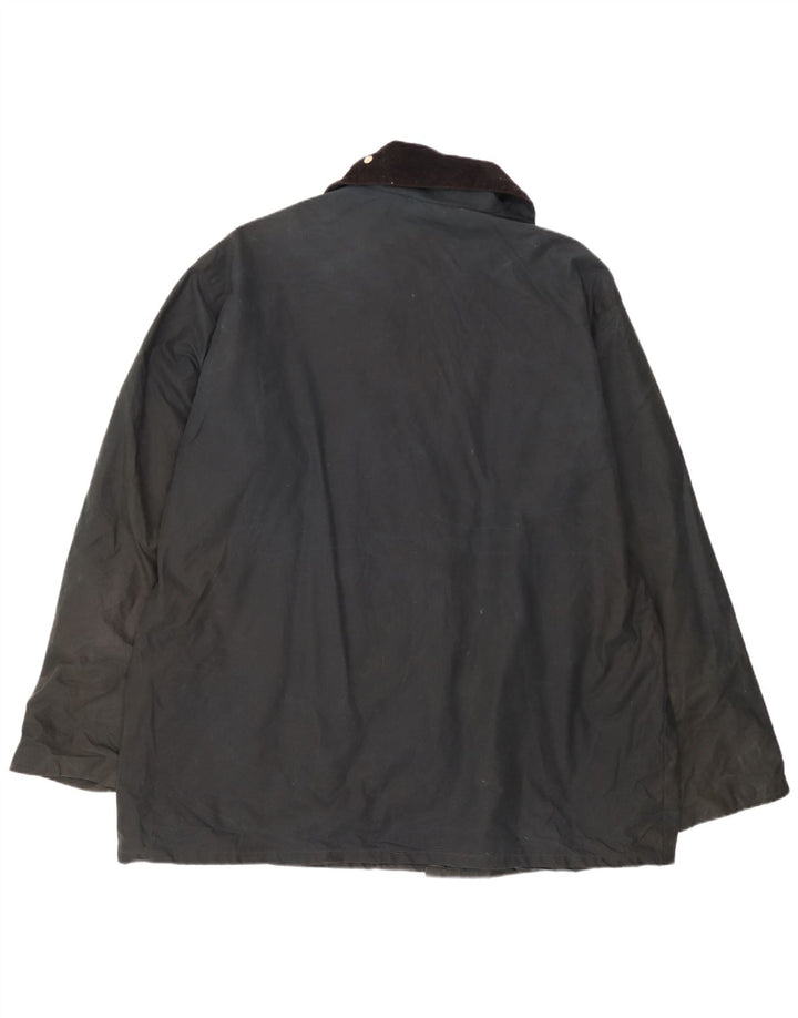 Miller & Simons Herrenjacke aus gewachster Baumwolle, UK 42 XL, Schwarz