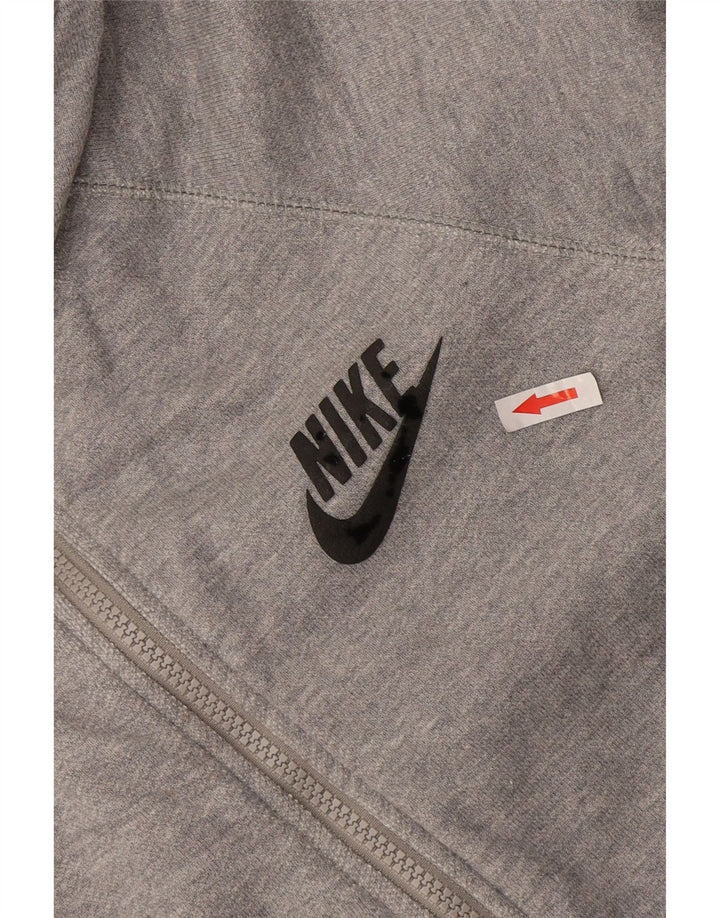 Nike Herren-Kapuzenpullover mit Reißverschluss, groß, grau gefleckte Baumwolle