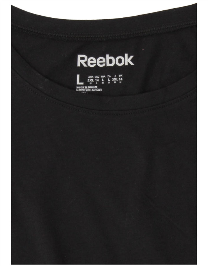 Reebok Damen T-Shirt Top UK 14 Medium Schwarz