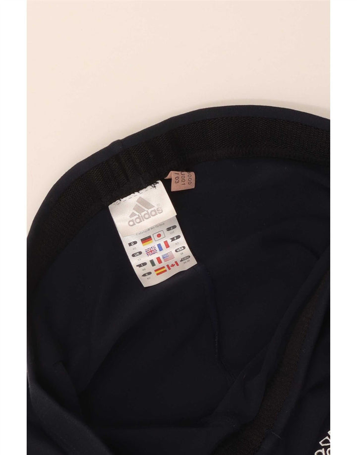 Adidas Damen Leggings UK 14 Large Marineblau Polyamid
