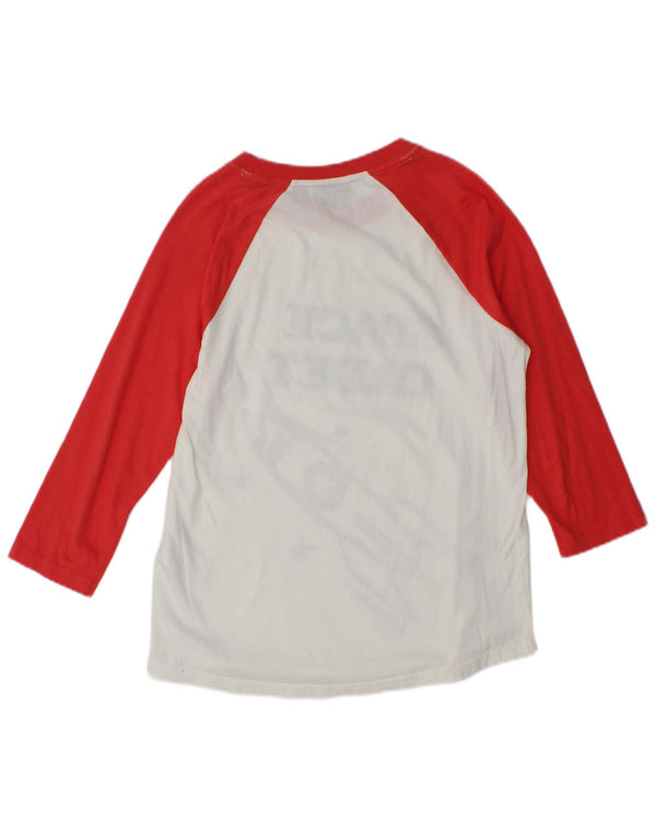 Superdry Damen-Grafikoberteil mit 3/4-Ärmeln, Größe S, Weiß, Colourblock-Baumwolle