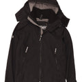 Superdry Damen-Windbreakerjacke mit Kapuze, UK 14, Mittelschwarzes Nylon