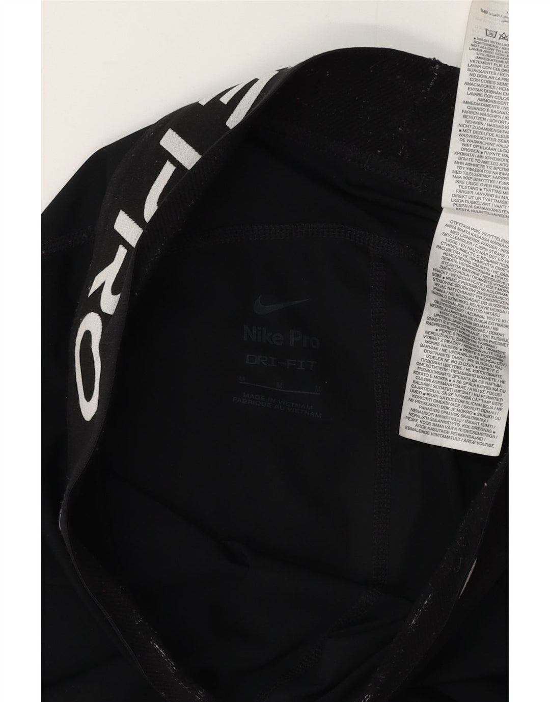 NIKE Womens Dri Fit Graphic Leggings UK 12 Mittelschwarzes Polyester