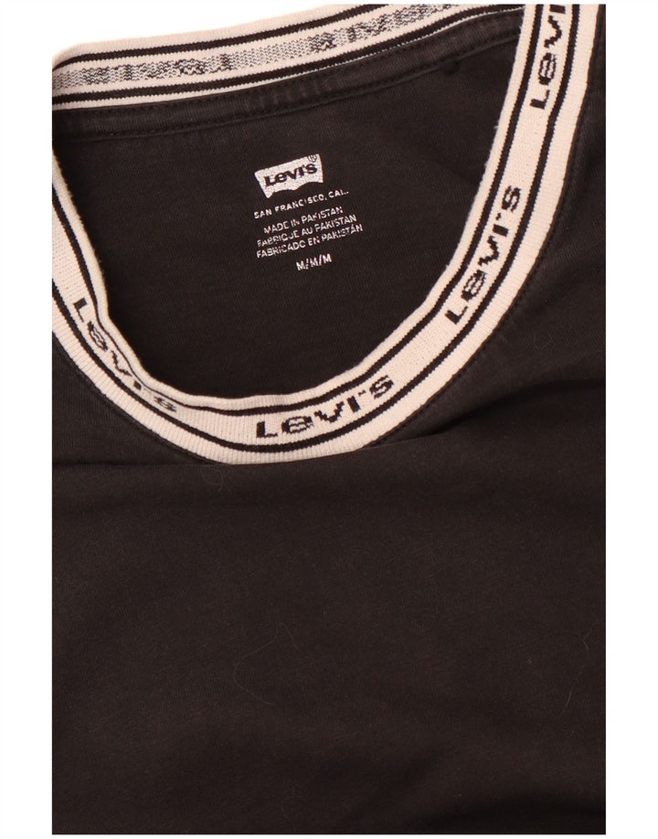 LEVI'S Damen Grafik-T-Shirt-Oberteil UK 14 Medium Schwarz