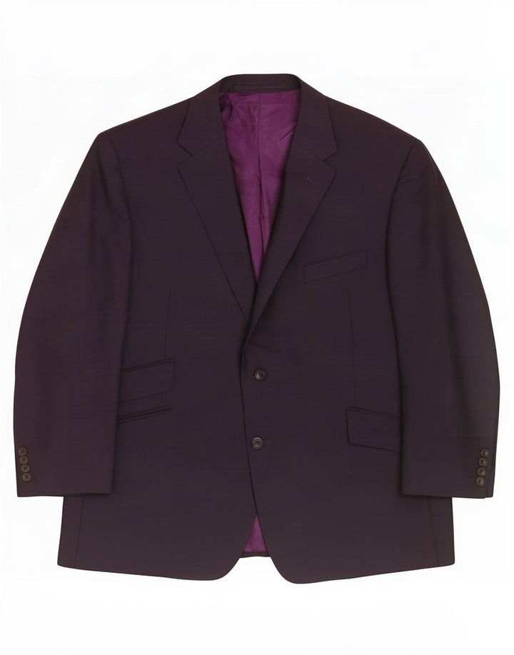 Marks & Spencer Herren-Blazer, kurz, 2 Knöpfe, UK 48, 2XL, Marineblau, Wolle