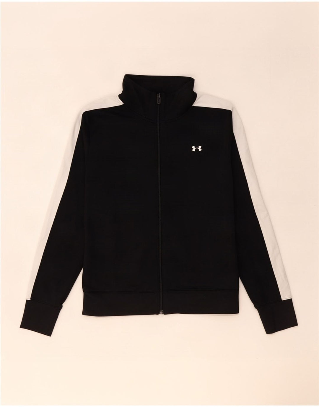 Under Armour Herren-Trainingsanzugoberteil, XS, schwarzes Colourblock-Polyester