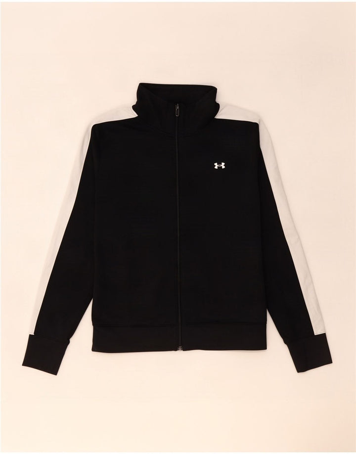 Under Armour Herren-Trainingsanzugoberteil, XS, schwarzes Colourblock-Polyester