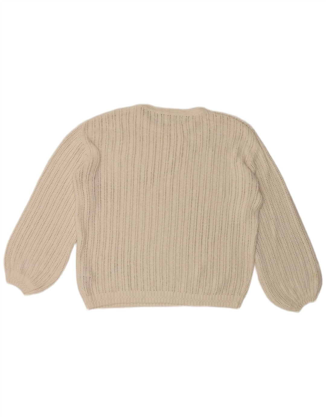 Fat Face Damen-Pullover, übergroß, Rundhalsausschnitt, Gr. 12, Mittelweiß