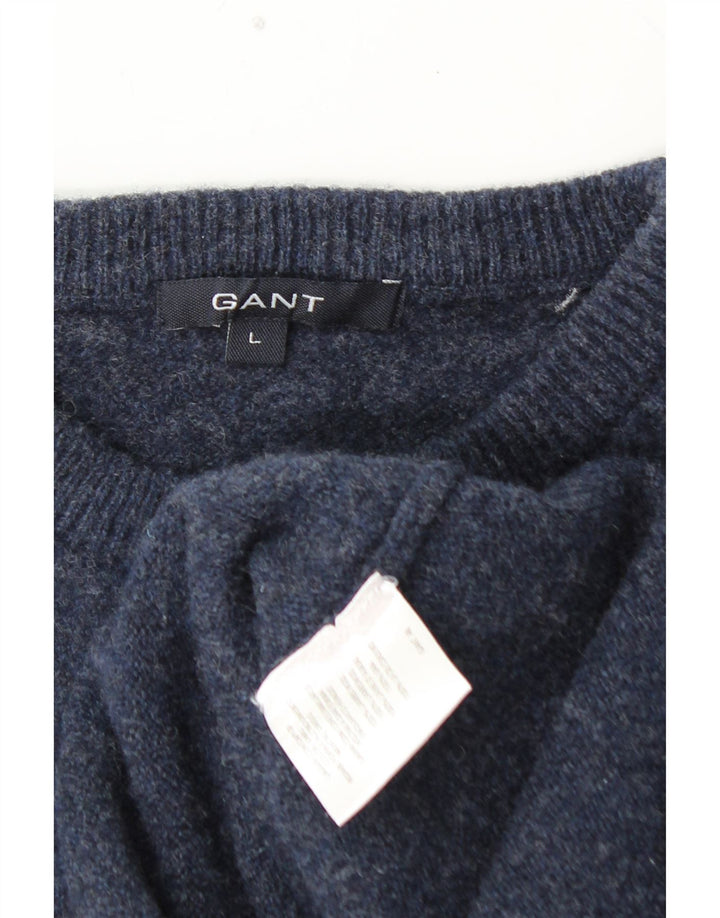 GANT Damen-Pullover mit Rundhalsausschnitt, UK 16, Größe L, marineblaue Lammwolle