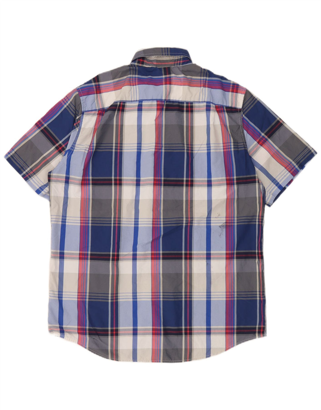 Chaps Herren-Kurzarmhemd, groß, blau kariert, Polyester