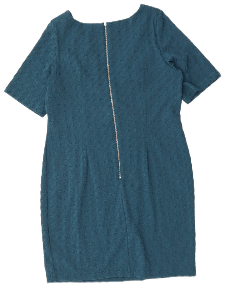 PER UNA Damen Etuikleid UK 18 XL Blau Polyester