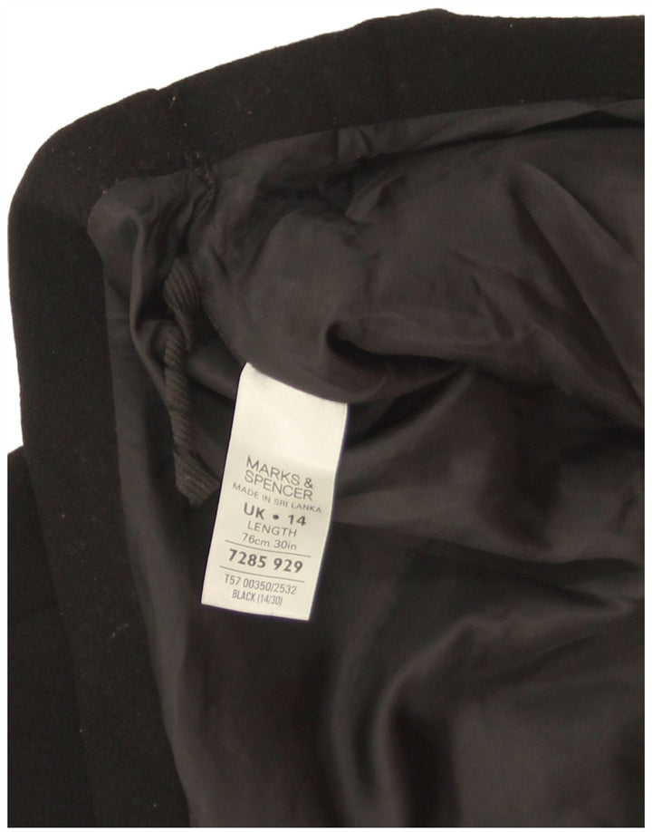 Marks & Spencer Damen A-Linienrock UK 14 Large W32 Schwarz Polyester