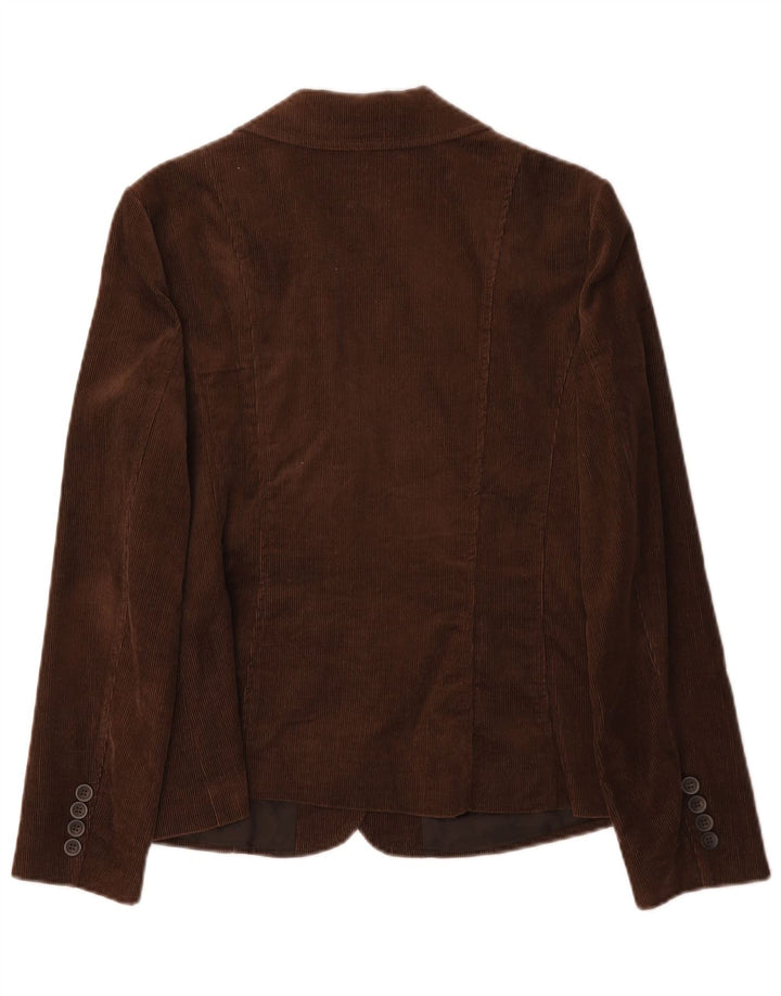 Zara Damen 3-Knopf-Blazer aus Cord, UK 14, große braune Baumwolle