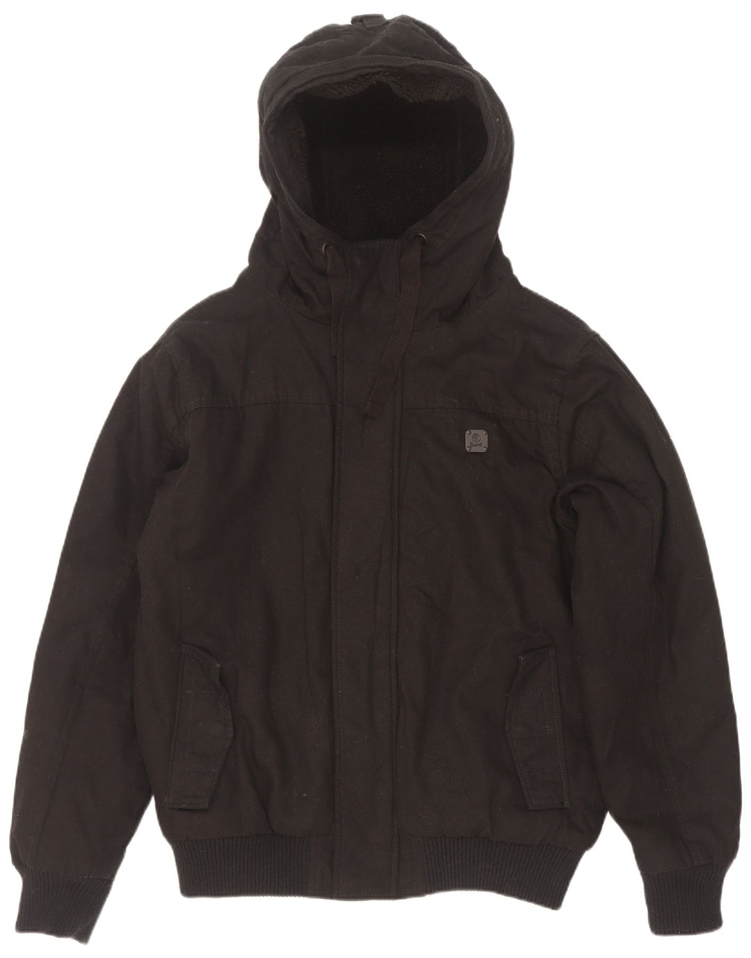 Brandit Herren-Bomberjacke mit Kapuze, gepolstert, UK 38, Mittelschwarz, Polyester