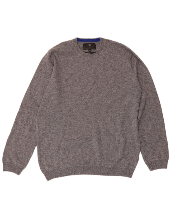 MARKS & SPENCER Maßgeschneiderter Herren-Pullover mit Rundhalsausschnitt in Mittelgrau