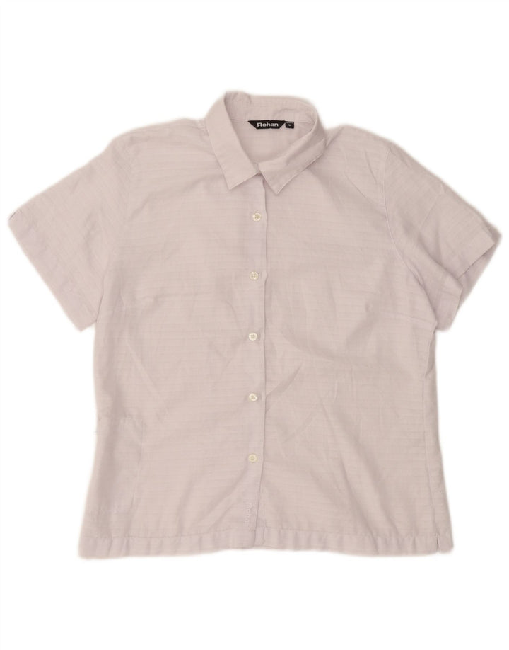 Kurzarm-Hemdbluse für Damen von Rohan, UK 14, Mittelweiß, kariert, Polyester