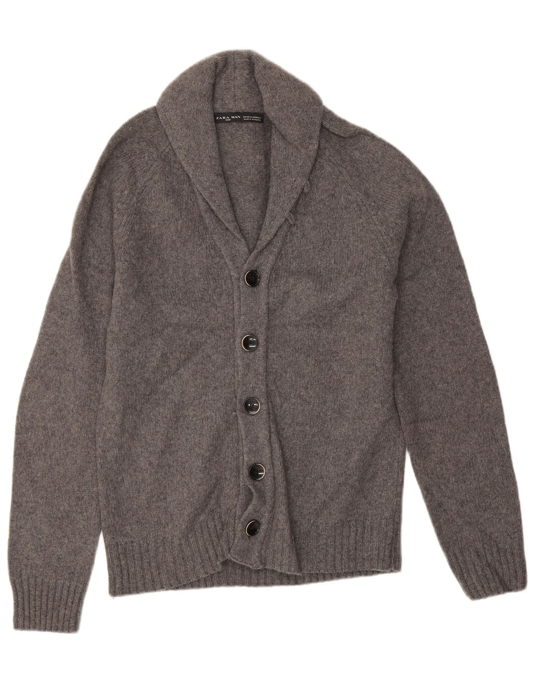 Zara Herren-Cardigan-Pullover Mittelgrau