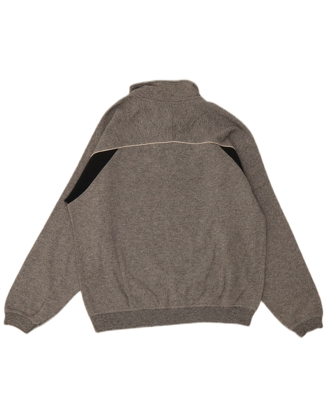 Champion Herren-Sweatshirt mit Reißverschluss am Hals, mittelgraue Colourblock-Baumwolle