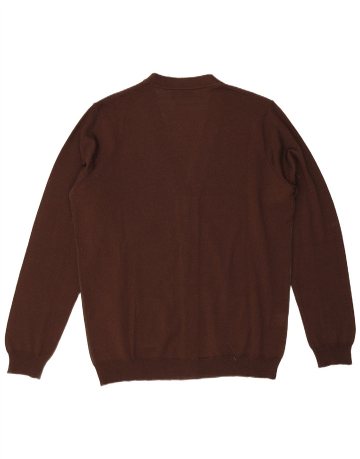 Vintage Herren Cardigan Pullover mittelbraune Wolle
