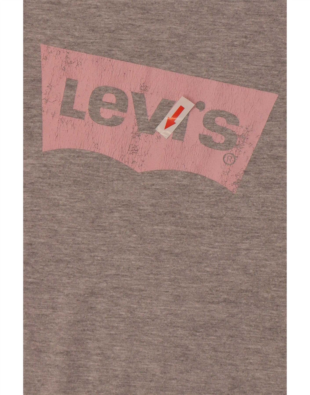 Levi's Womens Graphic T-Shirt Top UK 12 Mittelgrau gefleckte Baumwolle