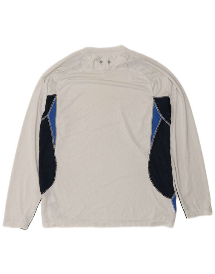 Champion Herren-Oberteil mit lockerer Passform, langärmelig, klein, weiß, Farbblock-Polyester