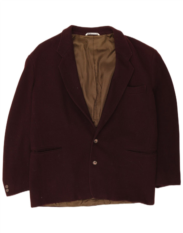 Wampum Herren-Blazer mit 2 Knöpfen, UK 42, XL, Burgunderrot, Wolle