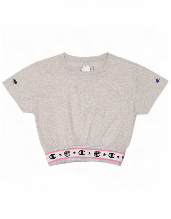 Champion Womens Chiara Ferragni Graphic T-Shirt Top UK 12 Medium Grey