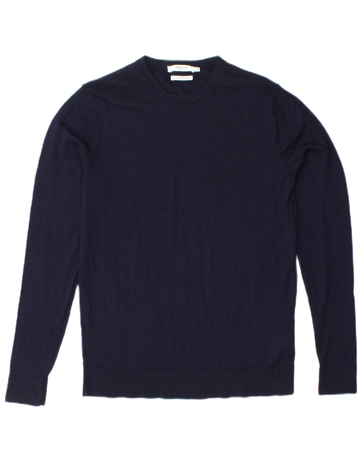 JACK & JONES Herren-Pullover mit Rundhalsausschnitt, Größe S, marineblaue Wolle