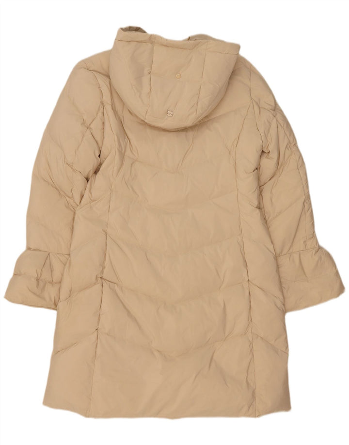 MOTIVI Wattierter Damenmantel mit Kapuze, UK 12, mittelbeigefarbenes Polyester