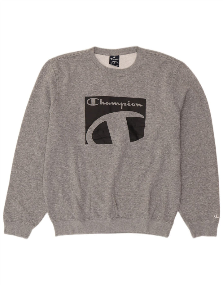 CHAMPION Herren-Sweatshirt mit Grafik, groß, aus grauer Baumwolle