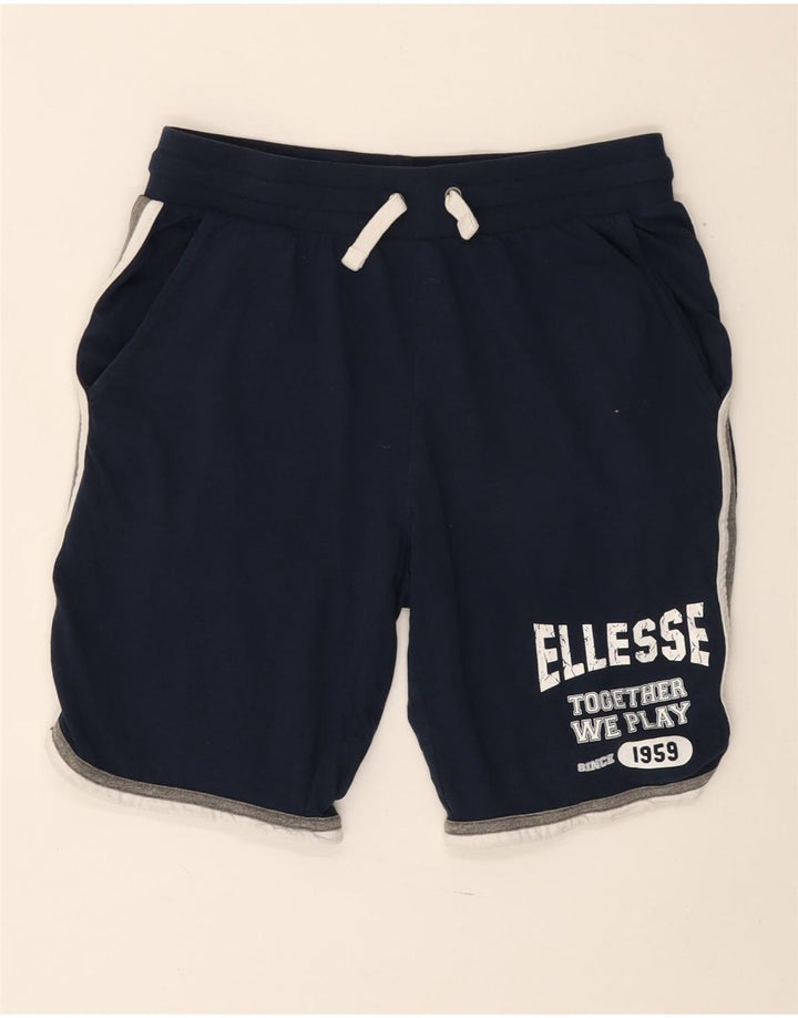 ELLESSE Herren-Sportshorts mit Grafik, Größe S, marineblaue Baumwolle