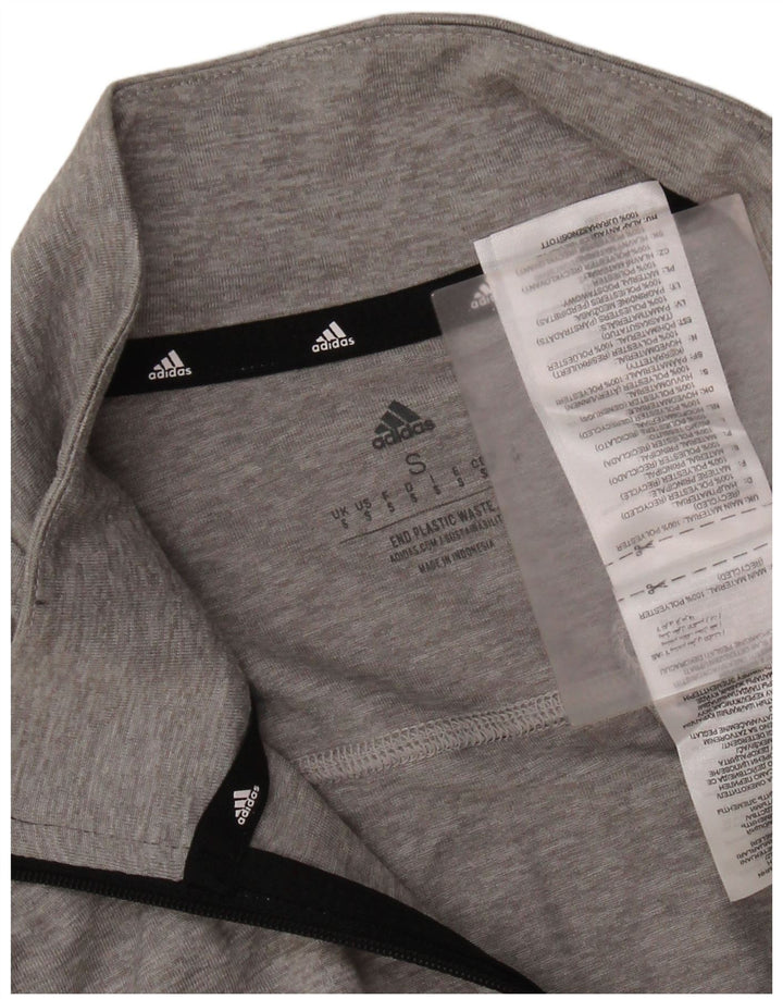 Adidas Herren Aeroready Zip Neck Top Langarm Small Grau Polyester