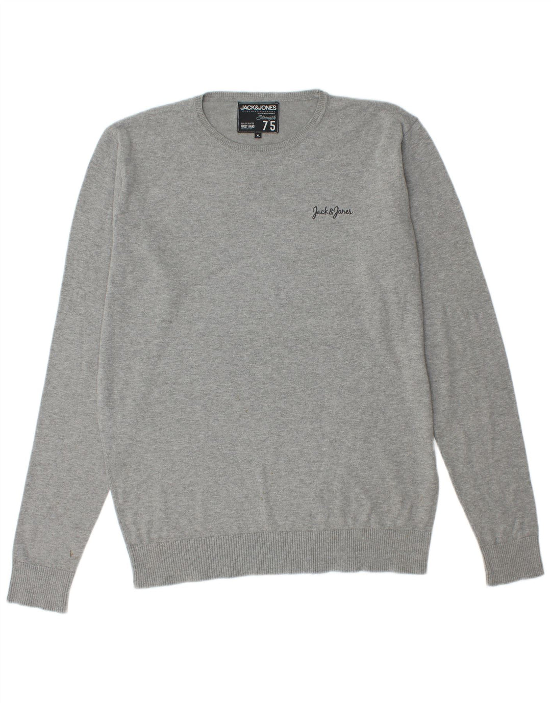 Jack & Jones Herren-Pullover mit Rundhalsausschnitt, XL, Grau meliert