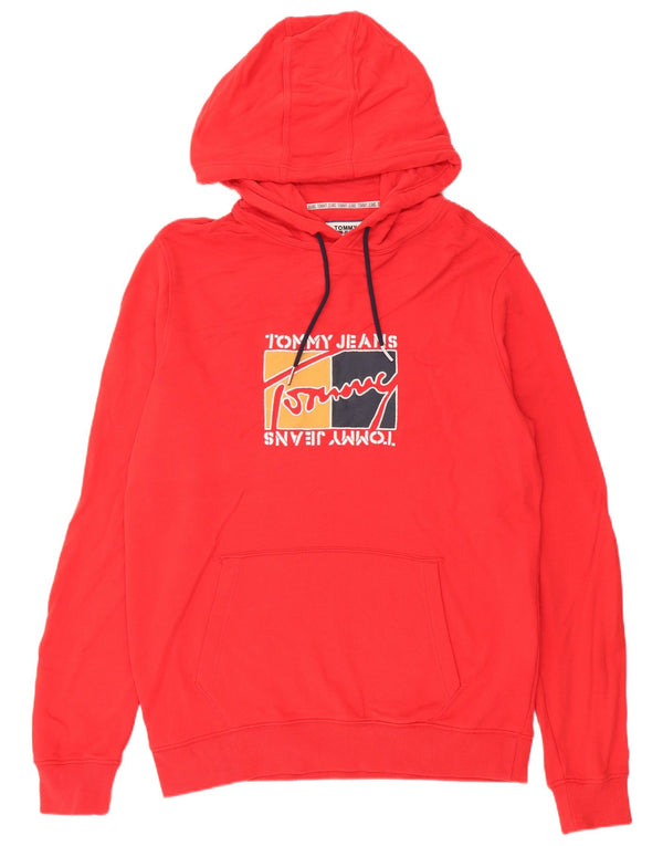 Tommy Hilfiger Herren-Kapuzenpullover mit Grafik, XL, rote Baumwolle