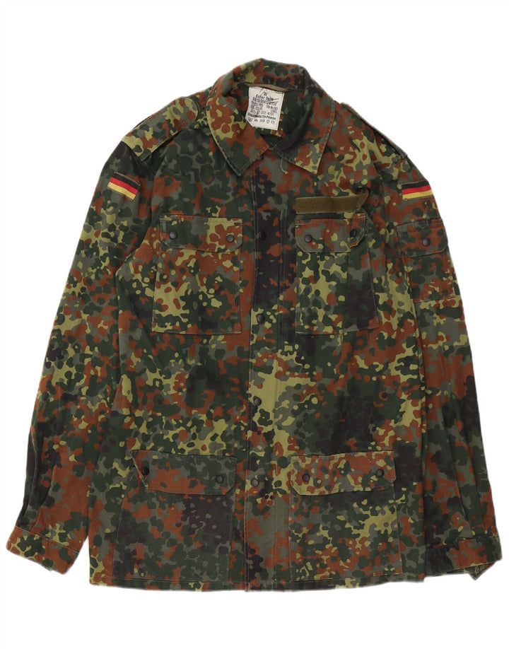 VINTAGE Herren Militärjacke UK 38 Medium Khaki Camouflage Baumwolle