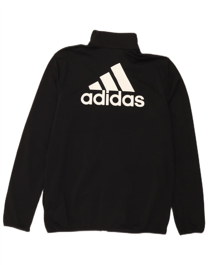 Adidas Jungen Grafik-Trainingsanzug-Top-Jacke, 13–14 Jahre, schwarzes Polyester