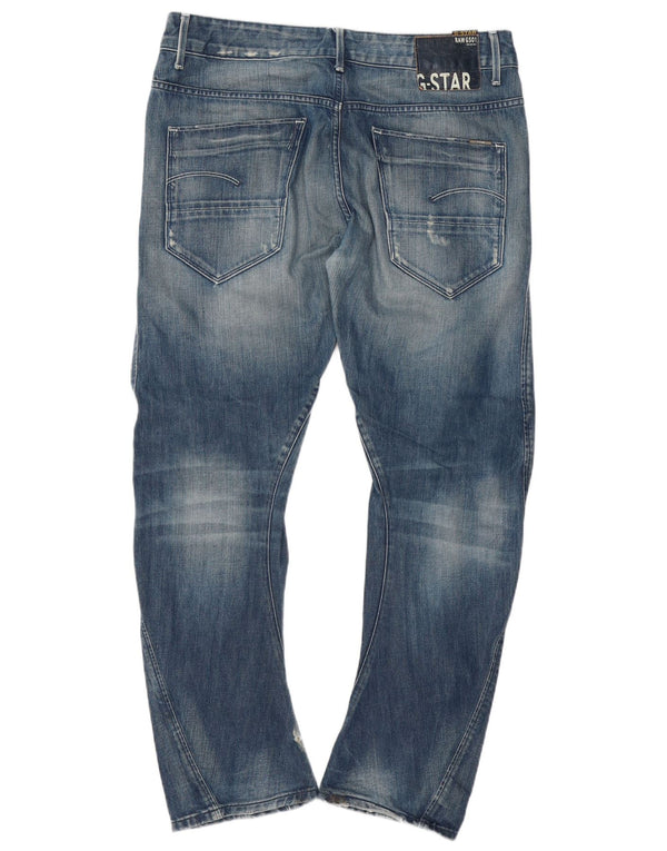 G-Star Herren Distressed Banana Slim Jeans W36 L32 Blaue Baumwolle