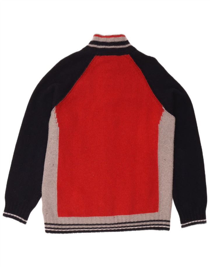 Champion Herren-Cardigan mit normaler Passform, große, rote Farbblock-Lammwolle