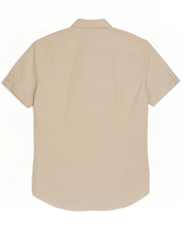 Benetton Damen Kurzarmhemd UK 14 Mittelweiße Baumwolle