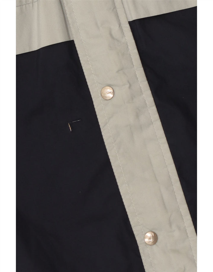 K-Way Herren-Regenjacke mit Kapuze, UK 38, mittleres Marineblau, Farbblock-Polyester