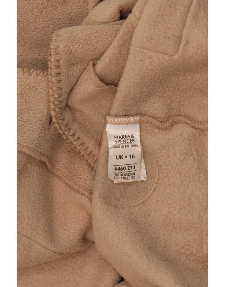 Marks & Spencer Damen Fleecejacke UK 16 Large Beige Polyester