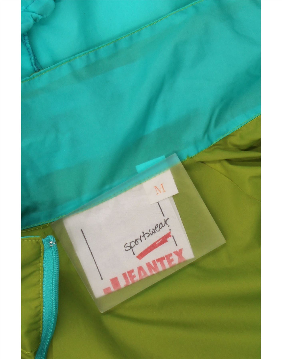 J Jeantex Herren-Regenjacke mit Kapuze, UK 38, Mittelgrün, Colourblock-Polyamid