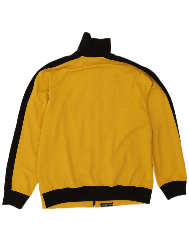 Puma Herren-Trainingsanzug-Top-Jacke, großes gelbes Farbblock-Polyester