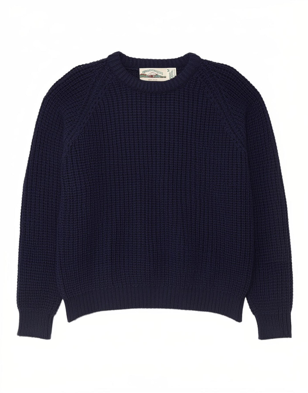 Aran Crafts Herren-Pullover mit Rundhalsausschnitt, mittlere marineblaue Wolle