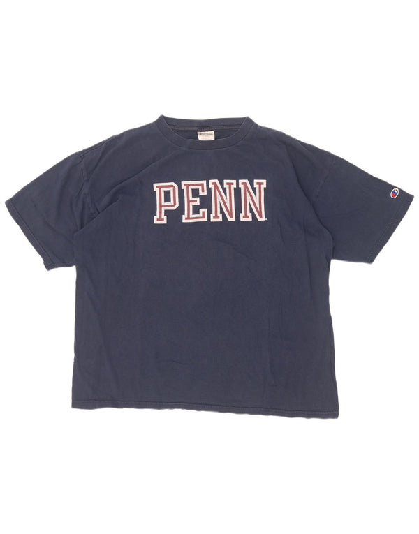 Champion Herren Penn Graphic T-Shirt Top XL Marineblau Baumwolle