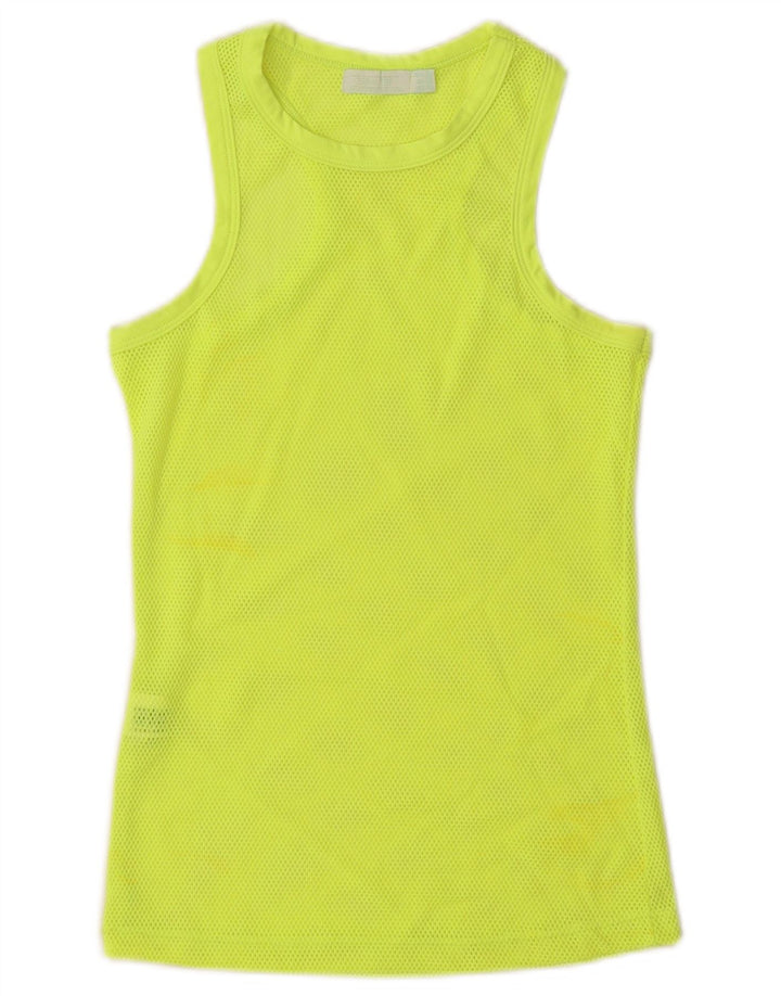 Zara Damen Weste Top UK 12 Mittelgrünes Polyamid