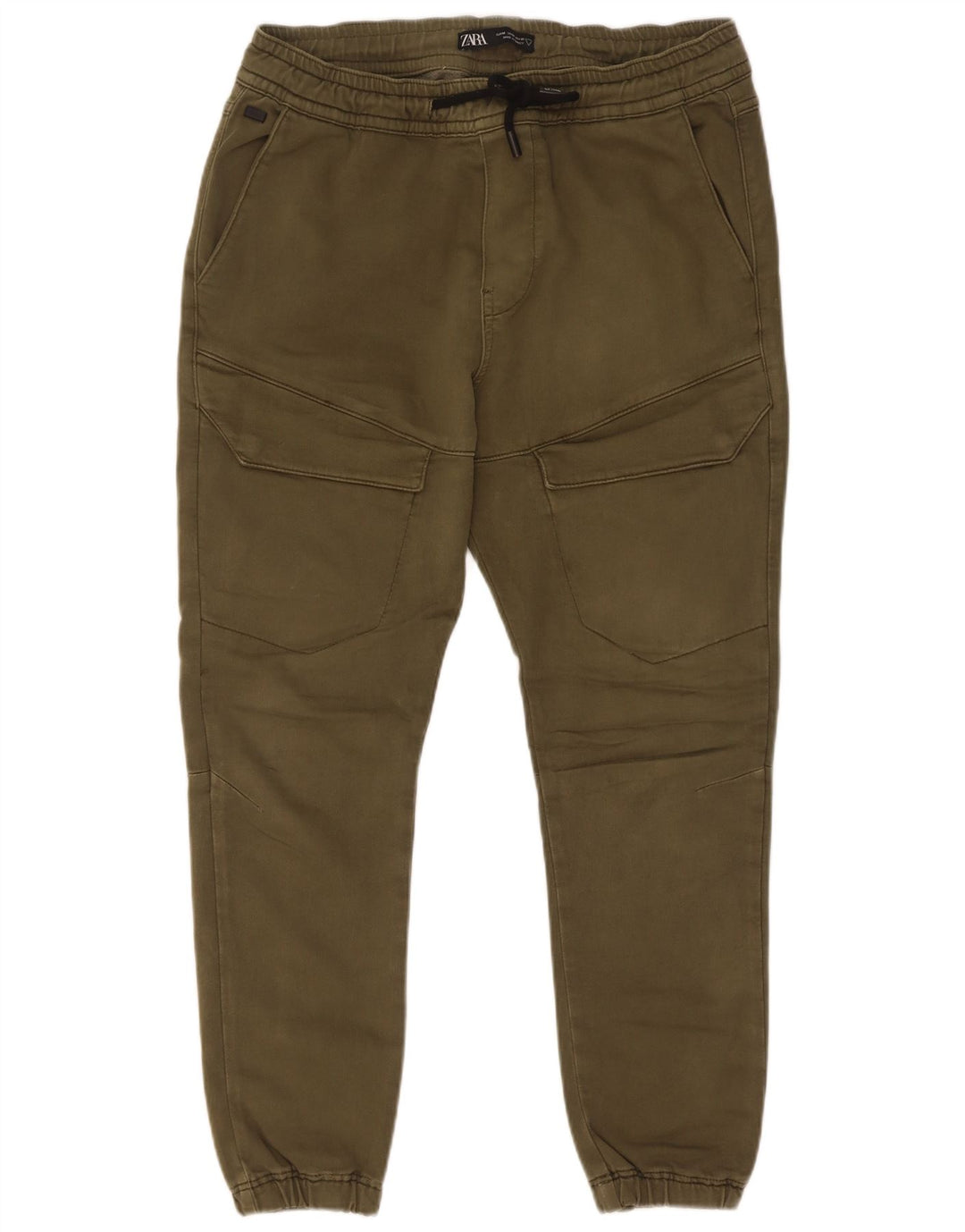 Zara Herren-Jogger-Cargohose, Größe M, W31, L26, Khaki, Baumwolle