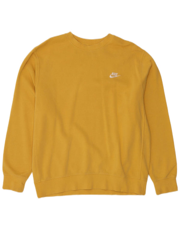 NIKE Herren-Sweatshirt-Pullover, groß, gelbe Baumwolle